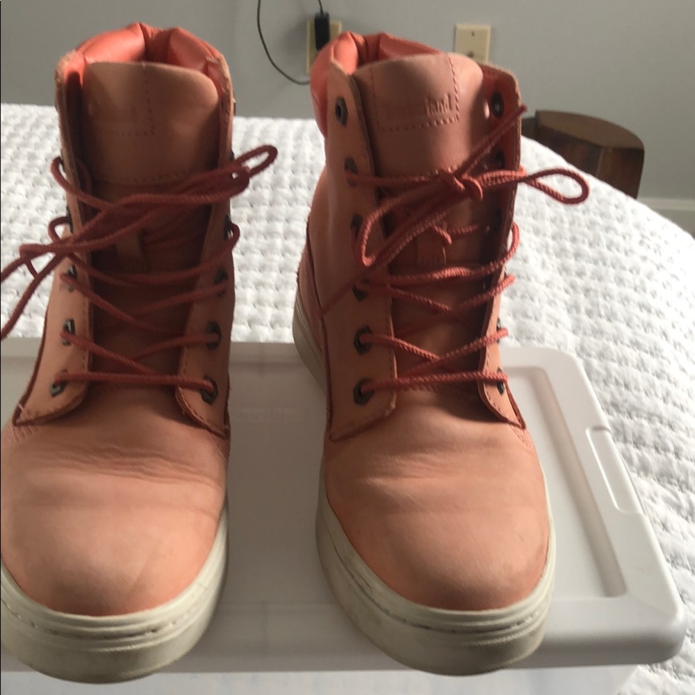 Women's High-Top Sneakers in Coral by Timberland.Size 8